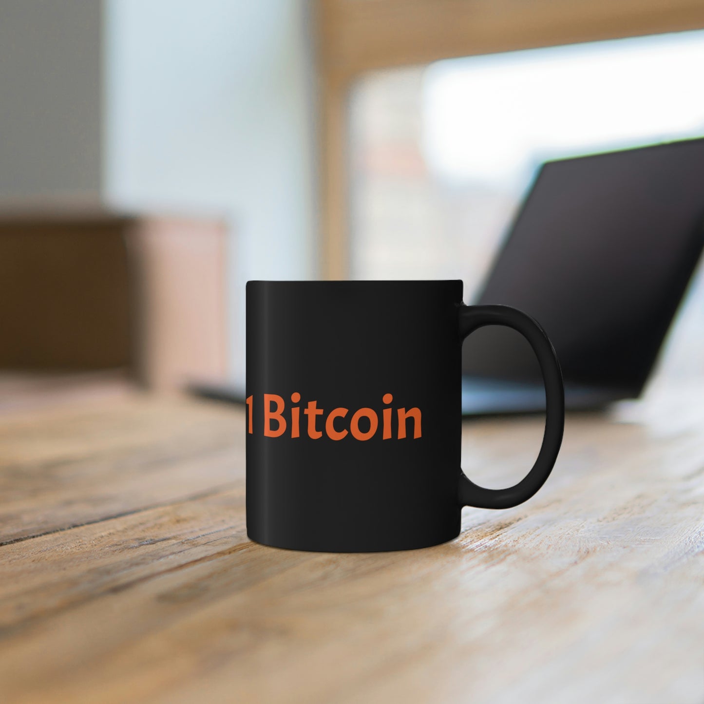 1 Bitcoin = 1 Bitcoin 11oz Black Mug