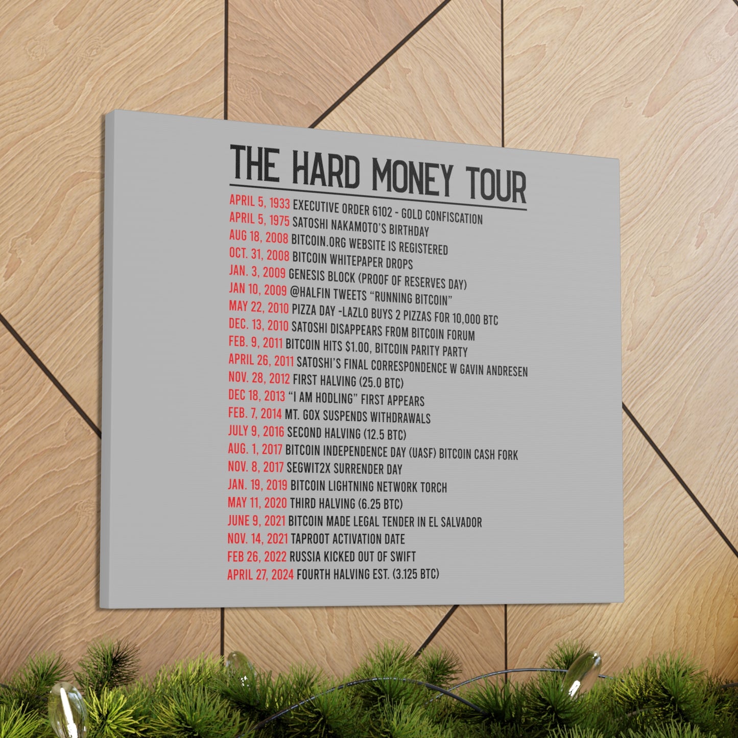 Hard Money Tour Dates - Canvas Gallery Wraps